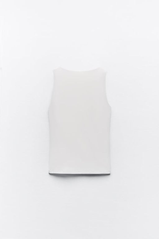 POLYAMIDE TOP WITH WIDE STRAPS - Zara фото 46