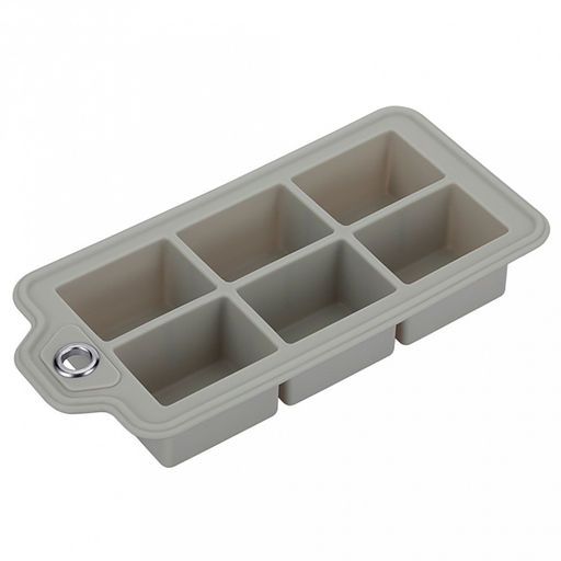 Форма для льда "Linea Silicone" 21х10,3x4,6см, 6 ячеек, силикон, серый, "Regent" (Китай)