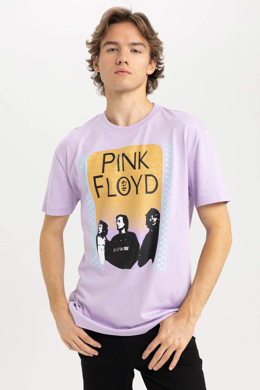 Футболка Pink Floyd Regular Fit с круглым вырезом и короткими рукавами - Defacto фото 3