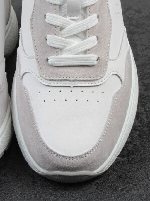 03-YC527-2 WHITE/GRAY Кроссовки женские (натуральная кожа)
