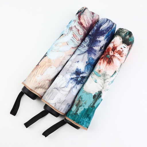 Зонт механический «Фауна», эпонж, 4 сложения, 8 спиц, R=48/55 см, d=96 см, МИКС