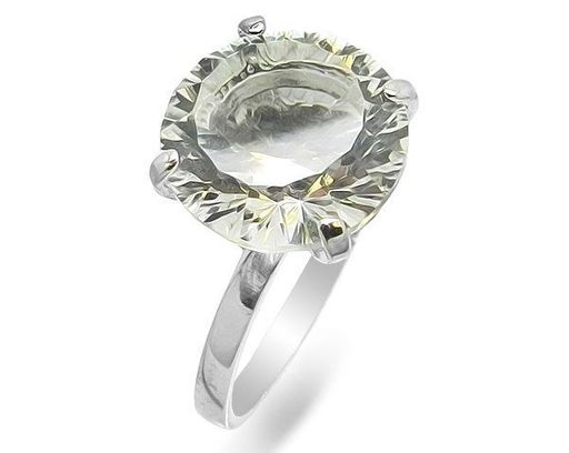 Кольцо из серебра горный хрусталь, К666
