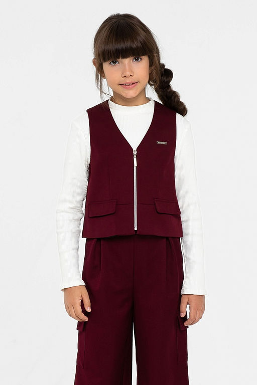 Синий школьный жилет для девочки Mooriposh, модель 1115 фото 14