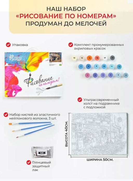 Картина по номерам 40*50 "Французский бутик" (24 цвета)