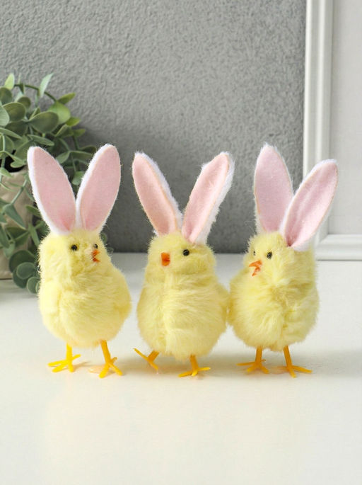 Фигурка пасхальная «Цыплёнок с заячьими ушками», 5×6.5×12.5 см, МИКС