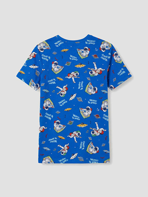 Bisiklet Yaka Bask?l? Erkek ?ocuk Pijama Tak?m