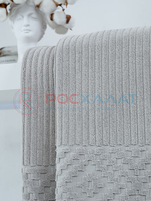 Махровое полотенце жаккардовое Соната льняной ПМА-6603 (299) 70х140