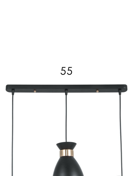 Светильник подвесной TR8469, 3хE27, 60 Вт, 55×13.5×100 см, чёрный