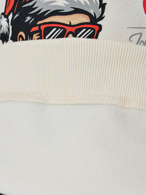 Свитшот для мальчиков молочный с надписью Santas watching - Mark formelle фото 7