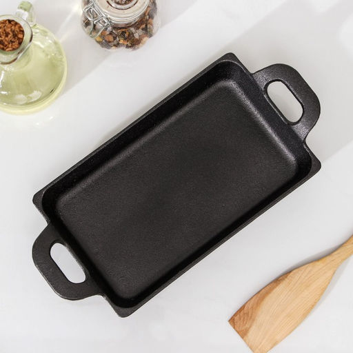 Сковорода «Прямоугольник. Глубокий», 20×12.5×3 см, чугун, чёрная