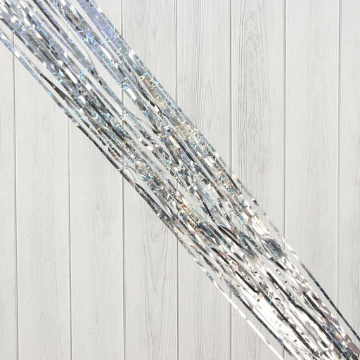 Цена за 10 шт. Дождик новогодний «Зимнее волшебство. Мерцание звёзд», b-9 см, L-150 см, серебро