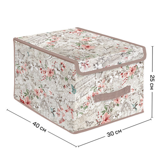 Короб стеллажный с крышкой, большой, 30*40*25 см, JARDIN, шт - Valiant фото 2