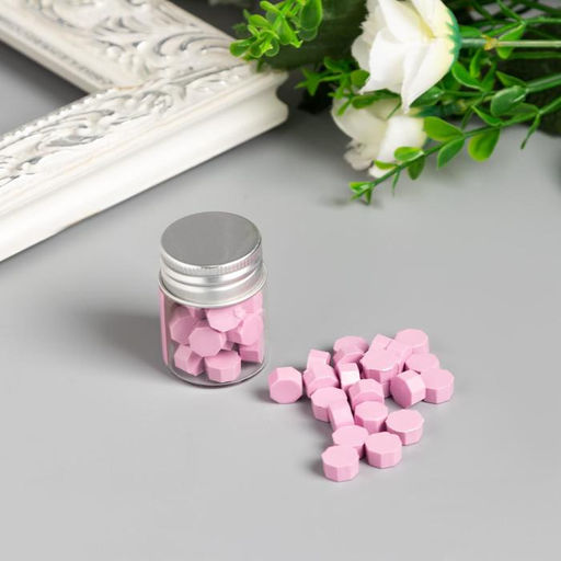 Цена за 2 шт. Сургуч в гранулах в баночке Восьмигранник телесный розовый 9 гр 4,5х3х3 см - Арт узор фото 3