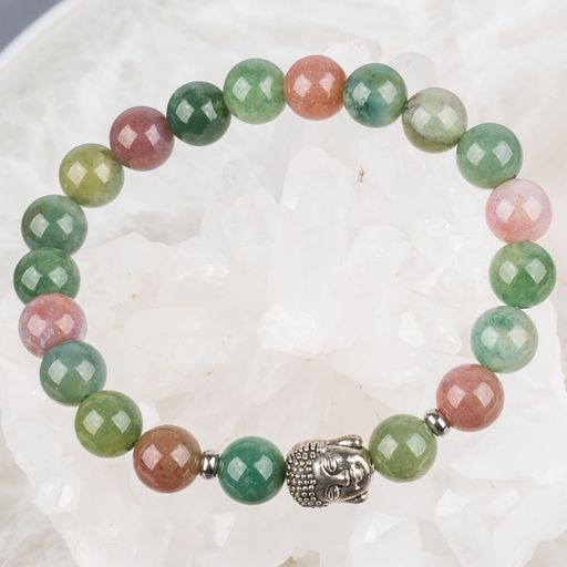 Браслет Будда из мохового Агата 18,5 см