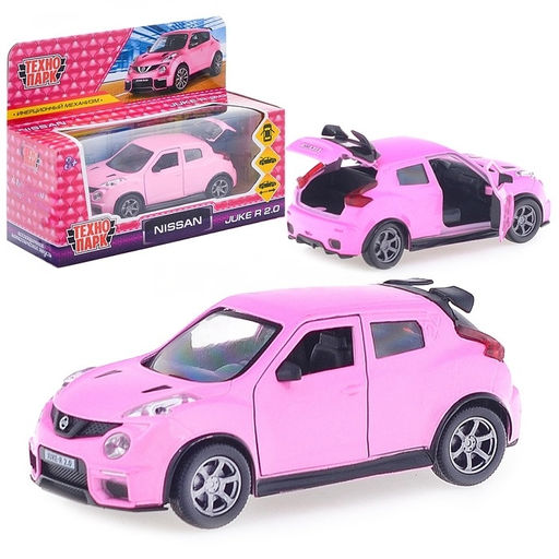 . Модель "Nissan Juke-R 2.0" 12 см, металл двер, багаж, инер, розовый, арт.JUKE-12GRL-WHPI