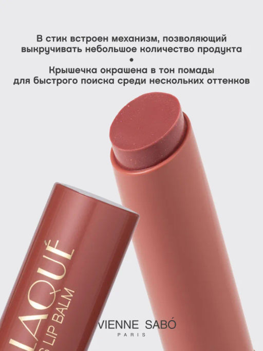 Vivienne Sabo Глянцевая помада-бальзам для губ LALA Laque 07 сливовый нюд