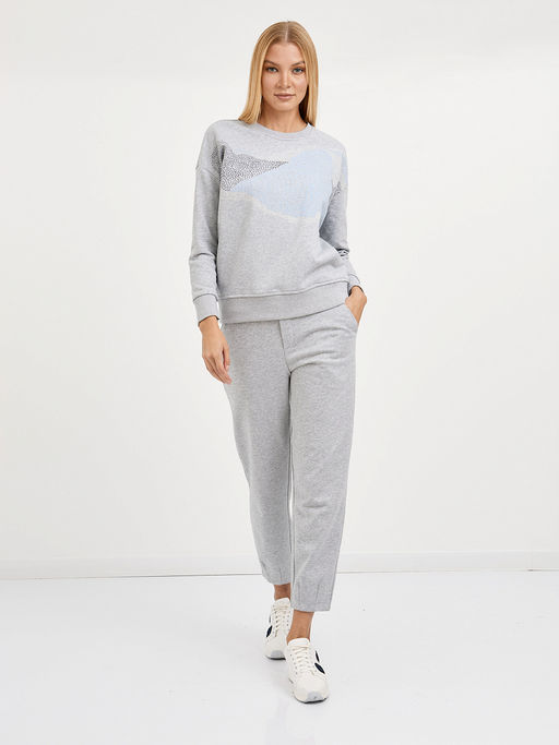 джемпер женский в сером цвете с принтом - Glenfield фото 2