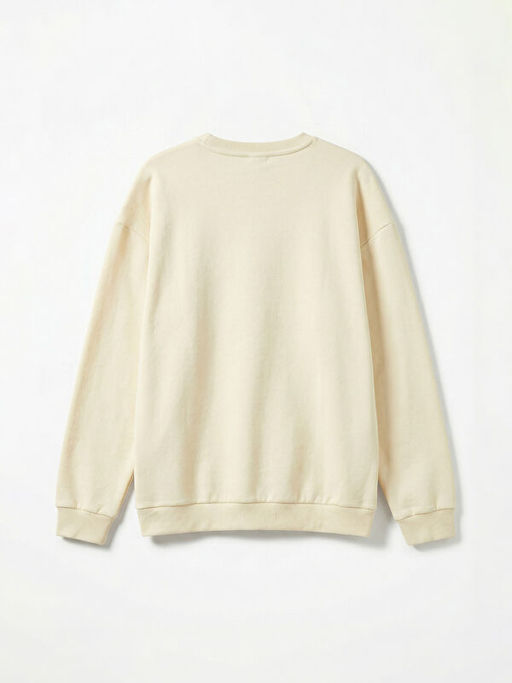 Bisiklet Yaka Bask?l? Erkek ?ocuk Sweatshirt