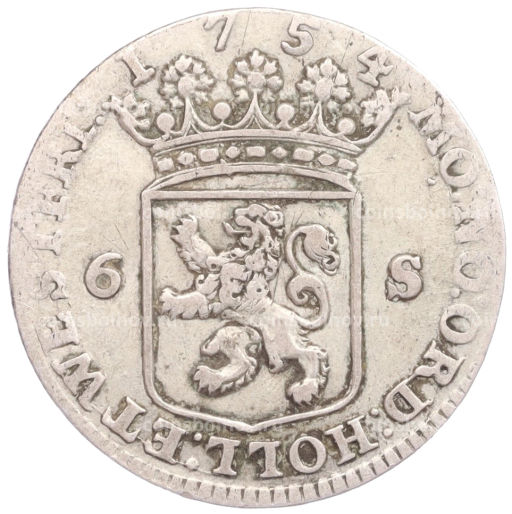 6 стуверов 1754 года Голландия провинция Западная Фрисландия