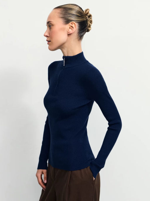 Джемпер в рубчик с молнией / Zarina  фото 4