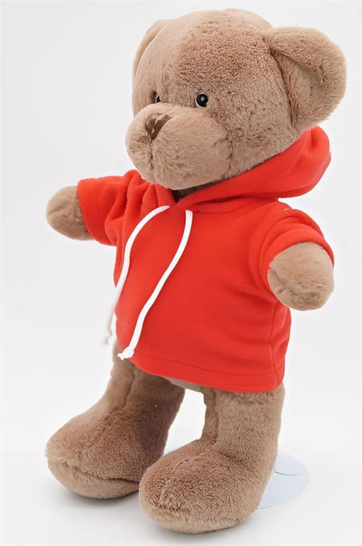 Мягкая игрушка "Мишка Аха Шоколад" в красной толстовке (904533S-16L) 33см, в подарочной коробке