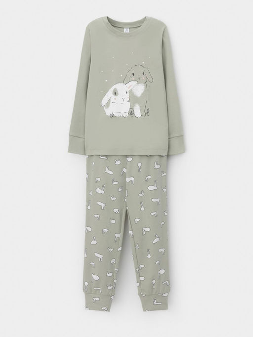 К 1541/шалфей,белые зайчики пижама дет