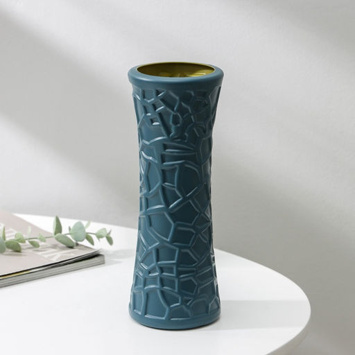 Ваза для цветов, пластик, 8.2?22 см, 650 мл, синяя