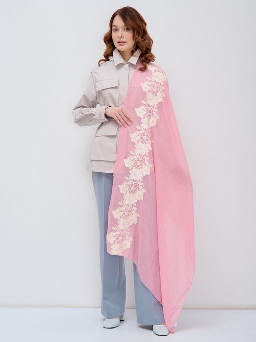 Большой, красивый палантин ВЫШИТЫЕ ВРУЧНУЮ ЦВЕТЫ - Tantino фото 2