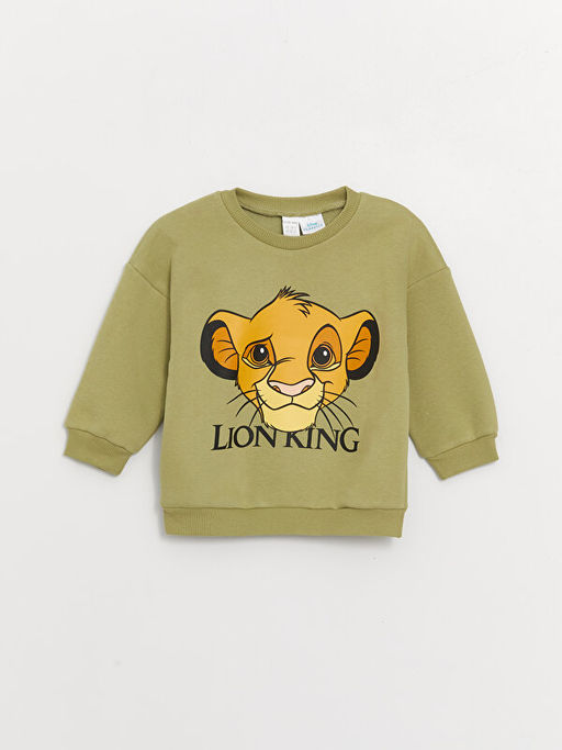 Bisiklet Yaka Aslan Kral Bask?l? Erkek Bebek Sweatshirt ve E?ofman Alt? Tak?m - Waikiki фото 2