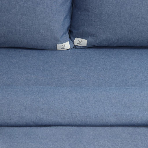 Постельное бельё Этель Denim евро, 200х220см, 220х240см, 50х70-2шт, цвет синий, жатый хлопок, 140 г/м2  фото 9
