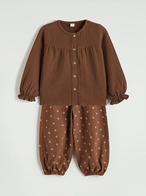 K?z ?ocuk Bluz ve Jogger Pantolon 2li