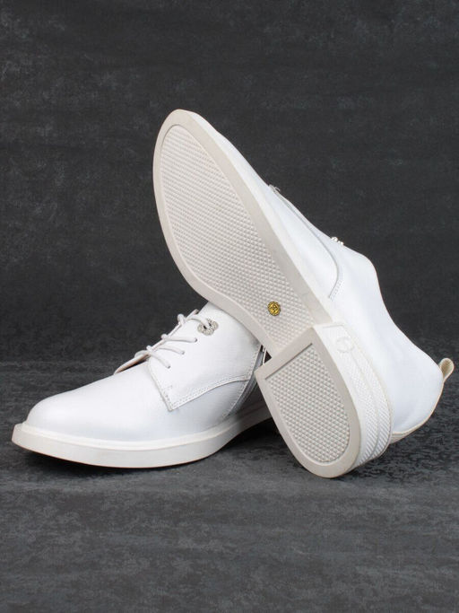 03-HP9962B WHITE Полуботинки женские (натуральная кожа)