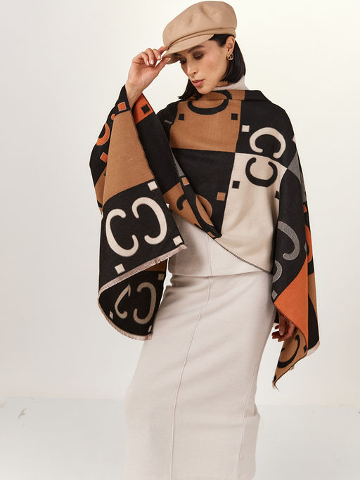 в составе ШЕРСТЬ  и КАШЕМИР Большой, мягкий, теплый  двусторонний палантин - Tantino фото 4