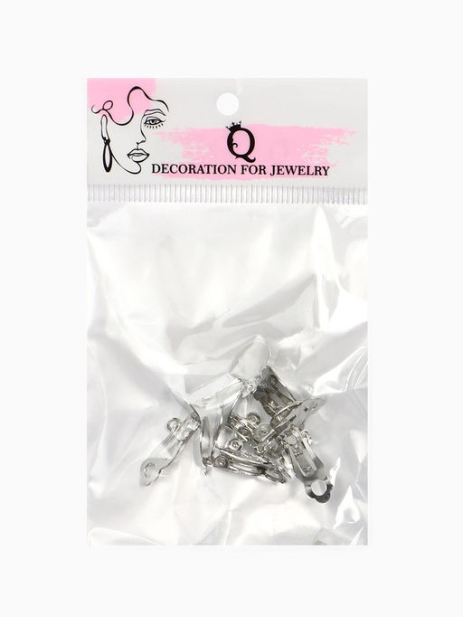 Основа под серьги-клипсы, 10 мм (набор 5 пар), цвет серебро