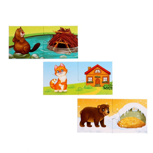 Парные пазлы Кто где живёт?, 24 детали - Puzzle time фото 7