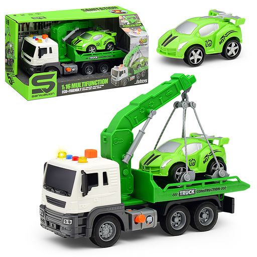 Машина "Эвакуатор спортивных машин" 1:16 (свет, звук) в коробке