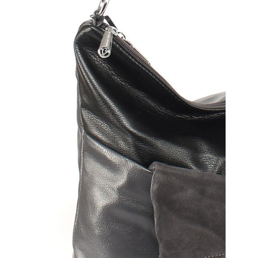 Сумка женская иск/кожа+нат/замша Vevers-L 205-F 002-406, 2отд, 2плеч/рем, черный/серый SALE 258434 - Adelia фото 5
