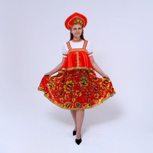 Русский народный костюм женский Хохлома, р. 52-54, рост 170 см