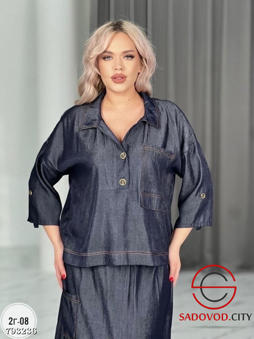 Шикарный костюм двойка из джинсы - Bruno фото 2