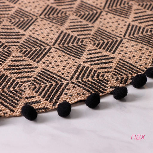 Цена за 12 шт. Салфетка сервировочная на стол Доляна Сафари, d=38 см, цвет чёрный  фото 7