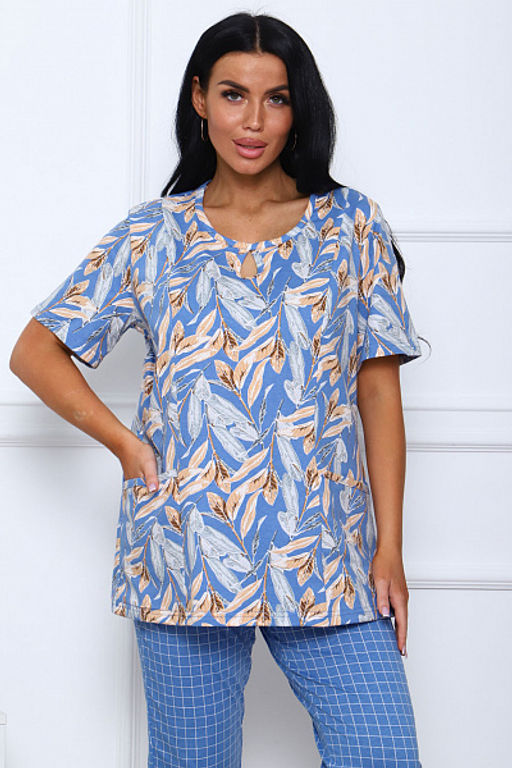 Костюм с бриджами (00990, голубой)