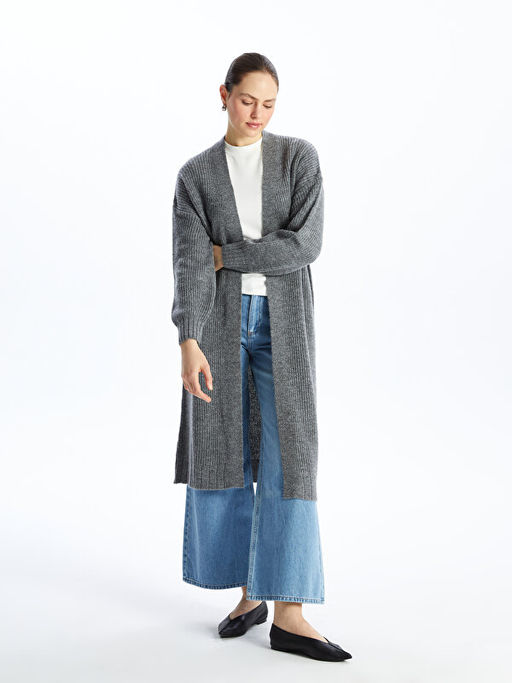 ?al Yaka D?z Uzun Kollu Oversize Kad?n Triko H?rka
