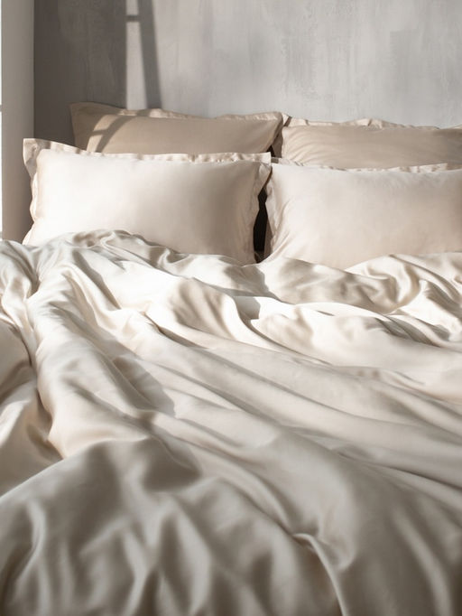 Простыня на резинке 1.5-спальная SL Home Tencel, 140×200+30 см, тенсель, бежевая