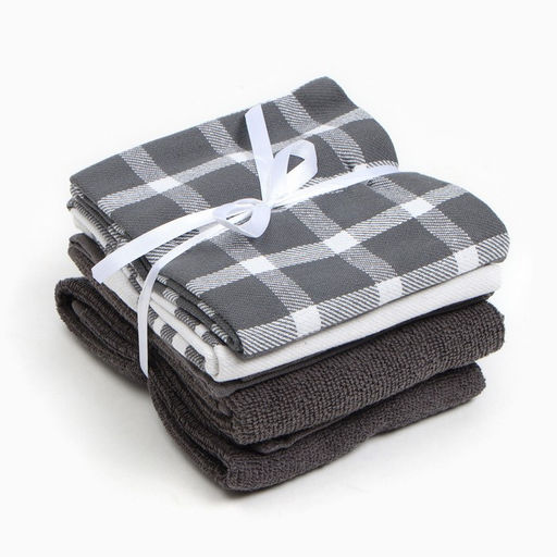 Кух. набор Этель Grey: полотенце - 4 шт, салфетка 30х30 см, 100% хл.  фото 14