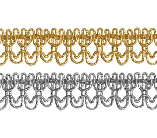 Gamma MTR-02 тесьма декоративная 12 мм 22.5 м  0.5 м под золото  фото 3