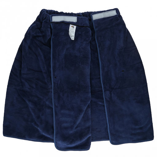 Полотенце (килт) махровый "Хозяин" 75х175см, хлопок 100%, на резинке с липучкой, на кнопке, с карманом, вышивка "Boss"; с полотенцем 75х36см, синий (Китай)