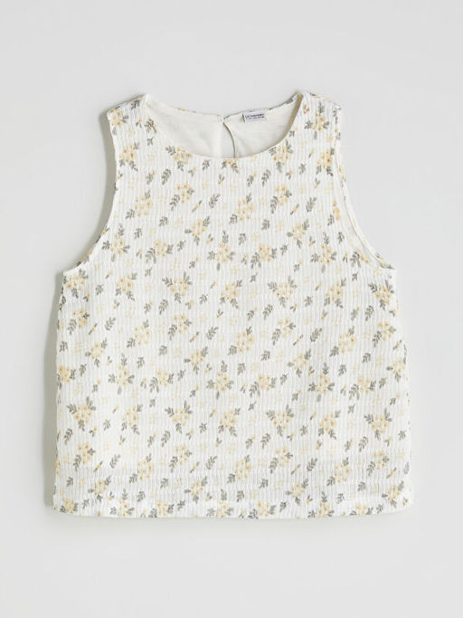 Bisiklet Yaka ?i?ekli K?z ?ocuk Atlet