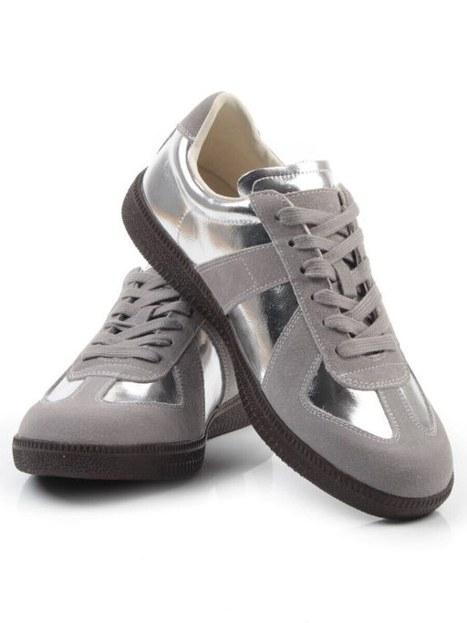 03-2106-2 DK. GREY/SILVER Кеды женские (натуральная кожа) - Фабричный китай фото 13