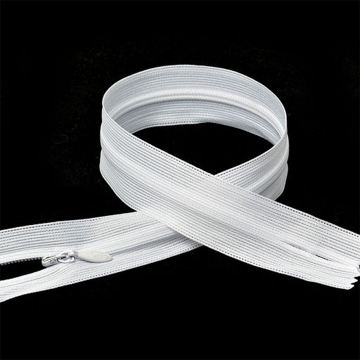 Молния Mzip пласт. потайная №3 60см н/р цв.F101 белый уп.10шт