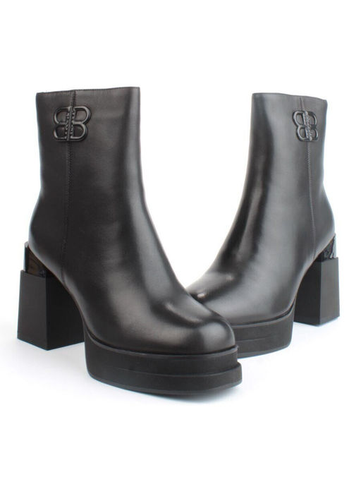 04-M3-H271 BLACK Ботильоны зимние женские (натуральная кожа, натуральный мех)